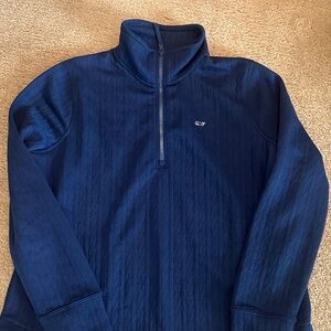 Vineyard Vines Navy Quarter-Zip Pullover with Whale Logo